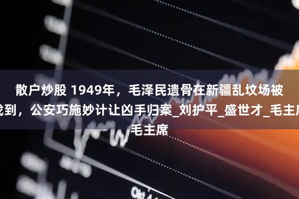 散户炒股 1949年，毛泽民遗骨在新疆乱坟场被找到，公安巧施妙计让凶手归案_刘护平_盛世才_毛主席